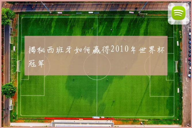 揭秘西班牙如何赢得2010年世界杯冠军